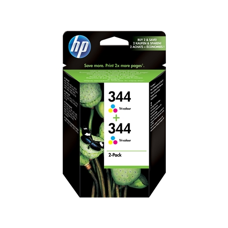 Tinteiro Cores HP DeskJet 5740 - 14ml - 344 - Pack DUPLO - HPC9505A