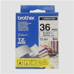 Fita Brother P-Touch Branco/Preto 36 mm x 8 m - TZ261