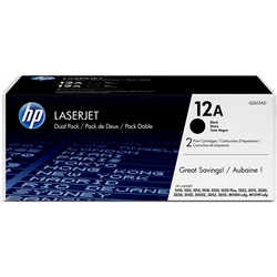 Toner Laser HP LaserJet 1010/1012/1015/1020 - Pack DUPLO - HPQ2612AD