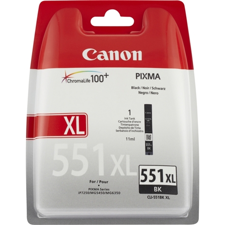 Tinteiro Preto Canon Pixma iP7250 / MG5450/6350 Alt.Cap. - CLI551XLBK