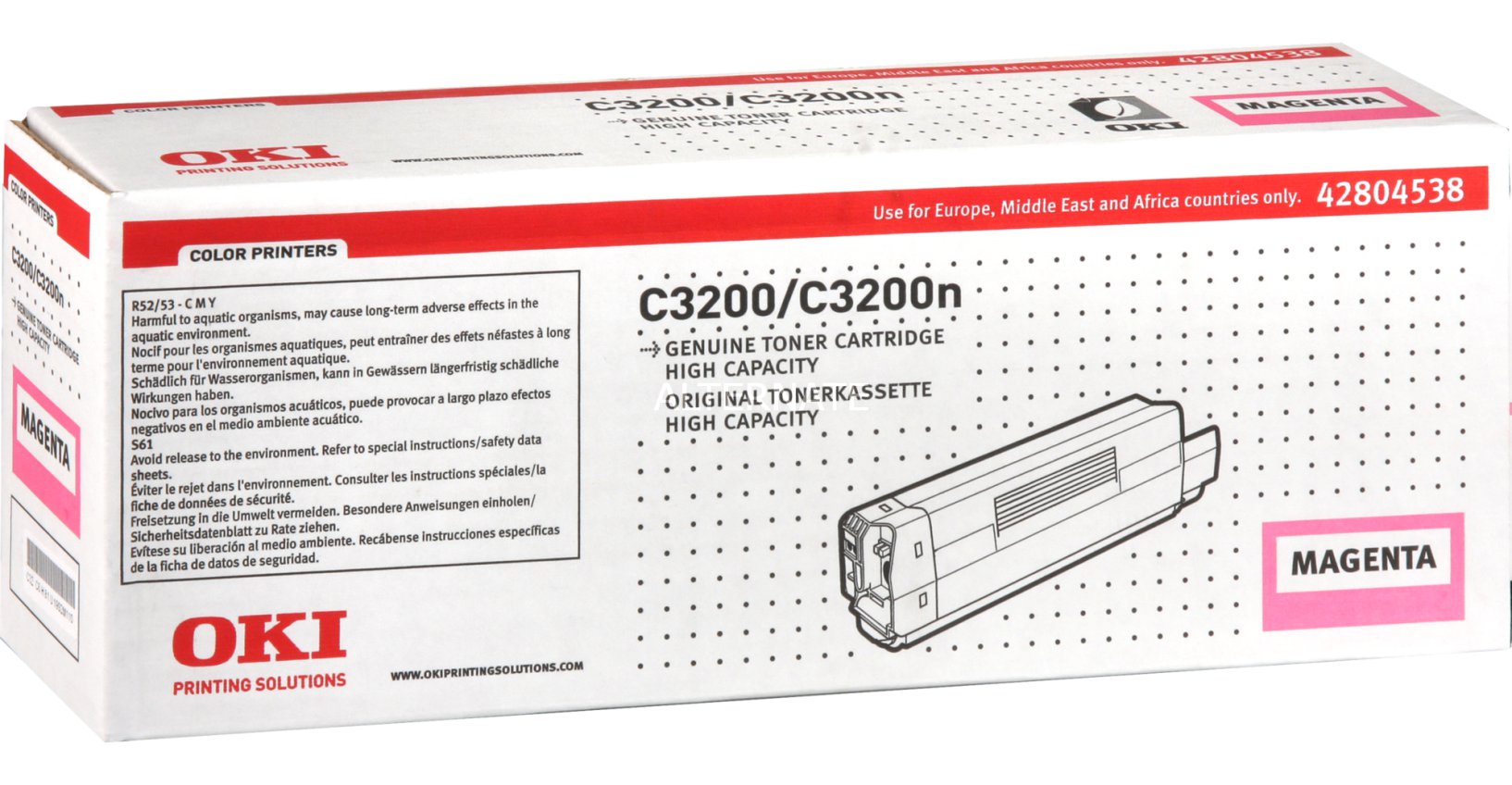 Toner Laser Oki Okipage C3200 - Magenta - (42804538)