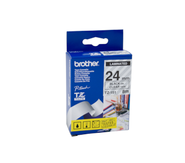 Fita Brother P-Touch Transparente/Preto 24 mm x 8 m
