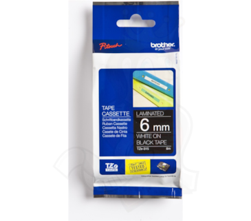 Fita Brother P-Touch Preto/Branco 6 mm x 8 m