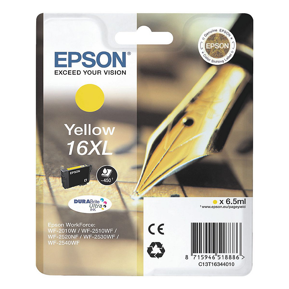 Tinteiro Amarelo Epson WorkForce WF-2010W/2510WF/2520NF-16XL