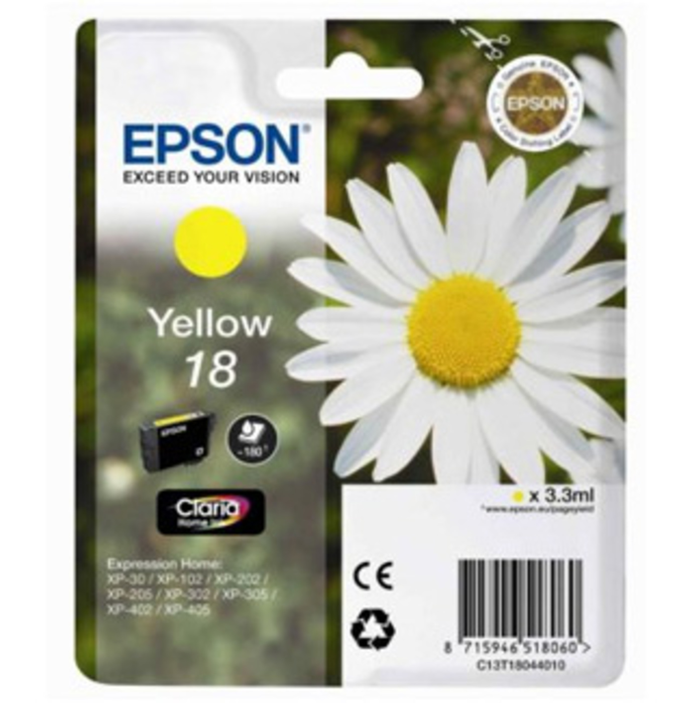 Tinteiro Amarelo Epson Expression Home XP-30/102/202/205-18