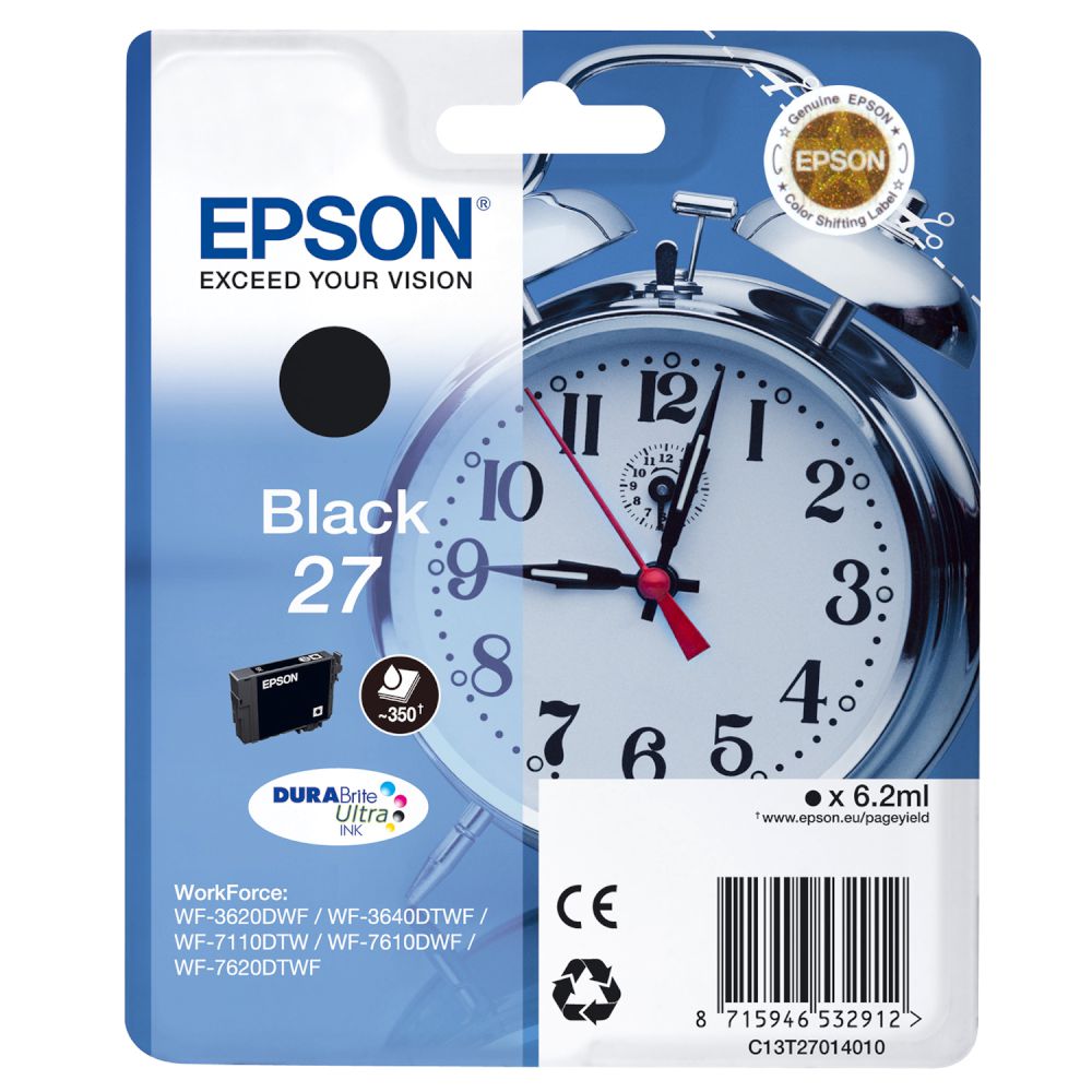 Tinteiro Preto Epson WorkForce WF-3620dwf/7110dtw - 27