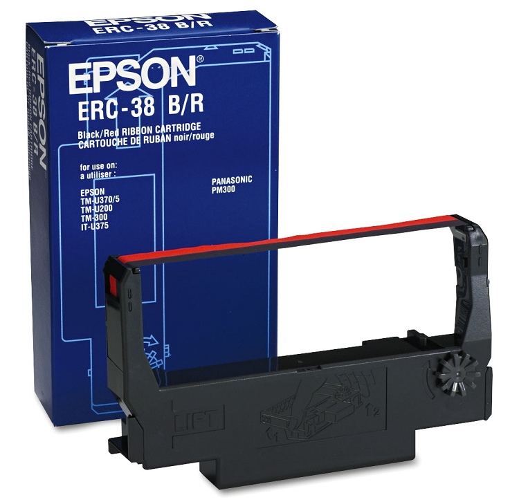 Fita Impressora Epson TM-300 Preto/Vermelho (ERC38B/R)