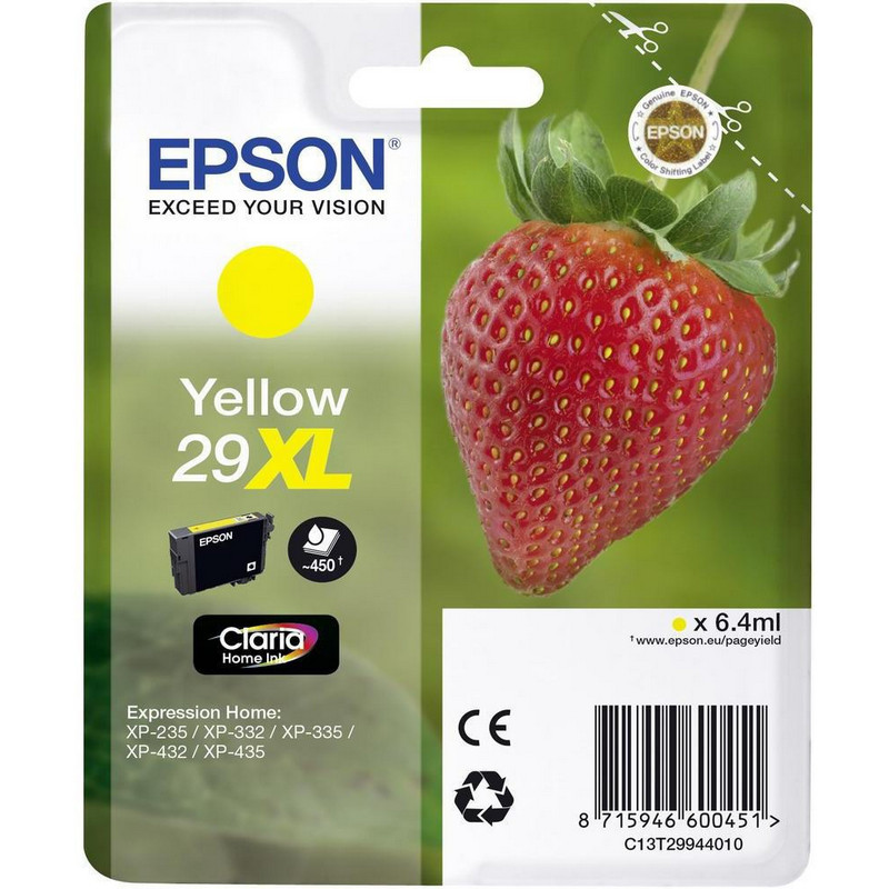 Tinteiro Amarelo Epson Expression Home XP-235/332/335 - 29XL