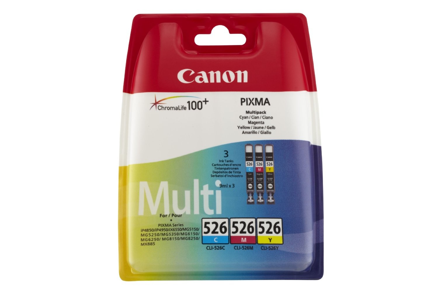 Kit de Tinteiros Canon Pixma iP4850 / iX6550 (CLI526C/M/Y)