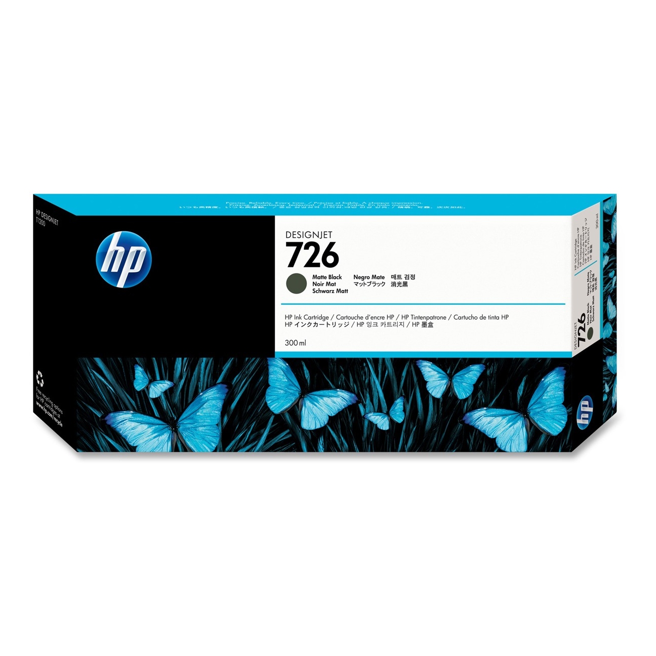 Tinteiro Preto Matte HP DesignJet T1200 - 300ml - 726