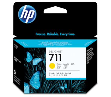 Tinteiro Amarelo HP Designjet T120/T520 - Pack 3 - 29ml -711