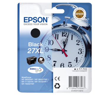 Tinteiro Preto Epson WorkForce WF-3620dwf/7110dtw - 27XL