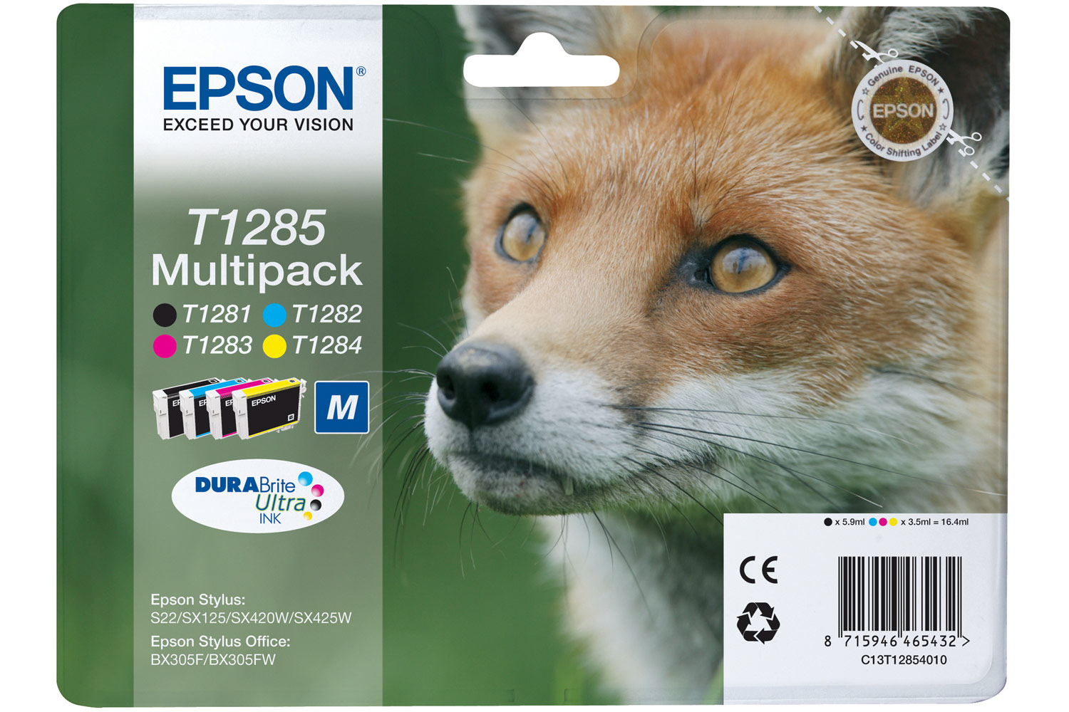 Kit Epson Stylus S22 / SX125 (T1281/T1282/T1283/T1284)