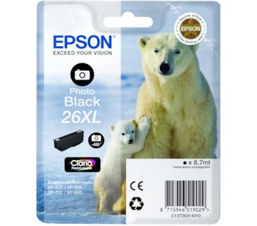 Tinteiro Preto Foto Epson Expressin Premium XP-600/700- 26XL