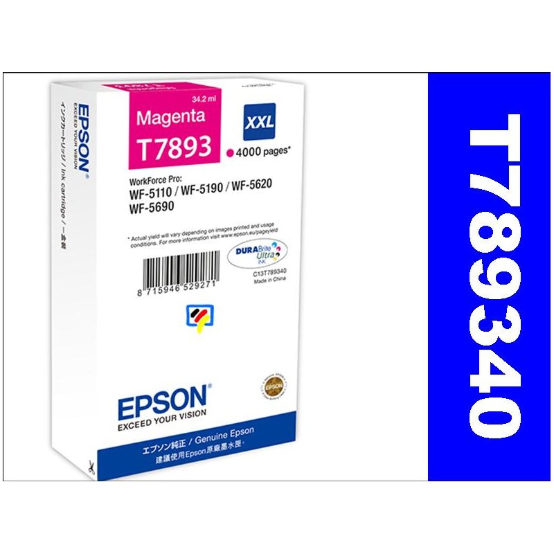 Tinteiro Magenta Epson Workforce Pro WF-5000 Séries - 78XXL