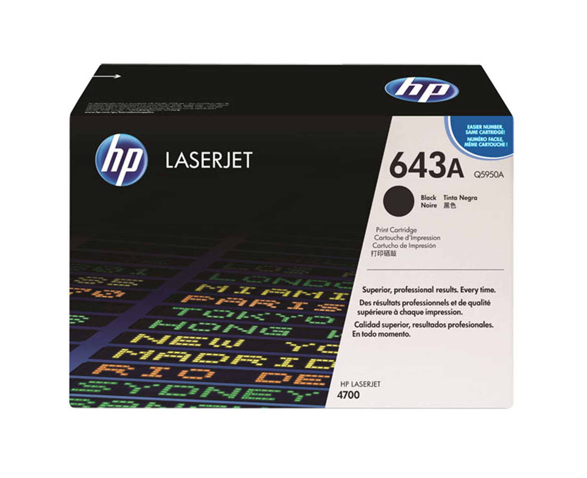Toner Laser HP LaserJet Color 4700 - Preto - 643A