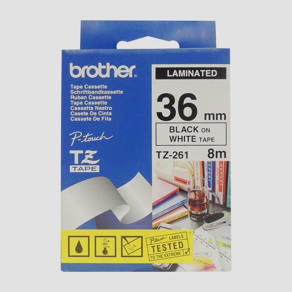 Fita Brother P-Touch Branco/Preto 36 mm x 8 m