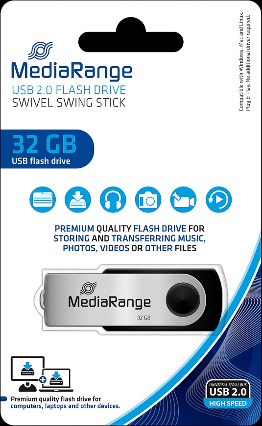 Pen Drive Mediarange 32GB USB 2.0
