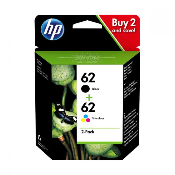 Pack de 2 tinteiros HP 62 (HPC2P04A + HPC2P06A)