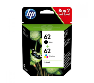 Pack de 2 tinteiros HP 62 (HPC2P04A + HPC2P06A)