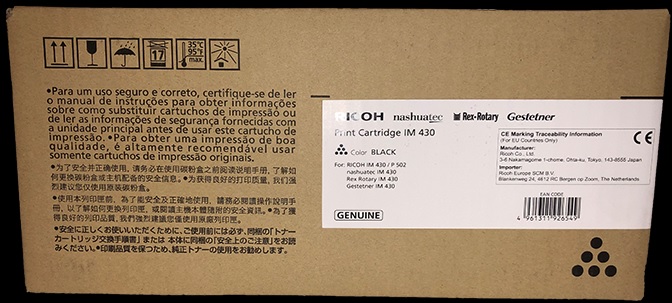 Toner Original Preto Ricoh IM430F / P502 (IM 430)
