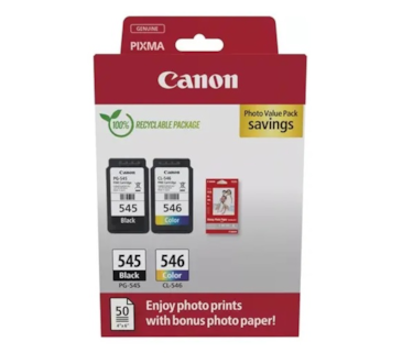 Pack Canon Pixma iP2800/MG2450/MX490- PG-545/CL-546+50 folha