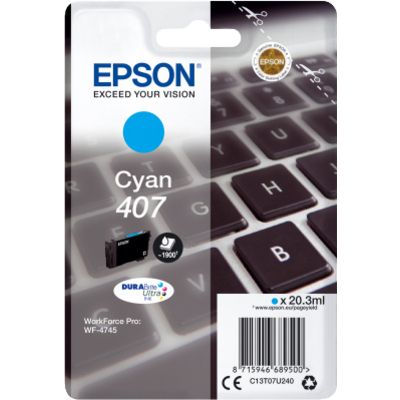 Tinteiro Ciano Epson WorkForce WF-4745 - 407