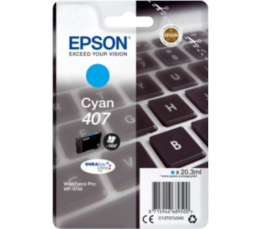 Tinteiro Ciano Epson WorkForce WF-4745 - 407